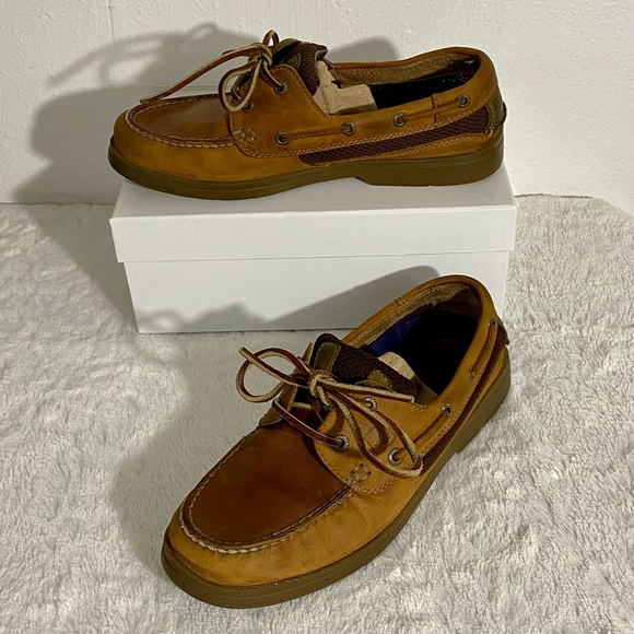 Sperry Other - Sperry Topsider Two-Toned Leather Boat Shoes Men’s Size 8.5M Brown & Tan
